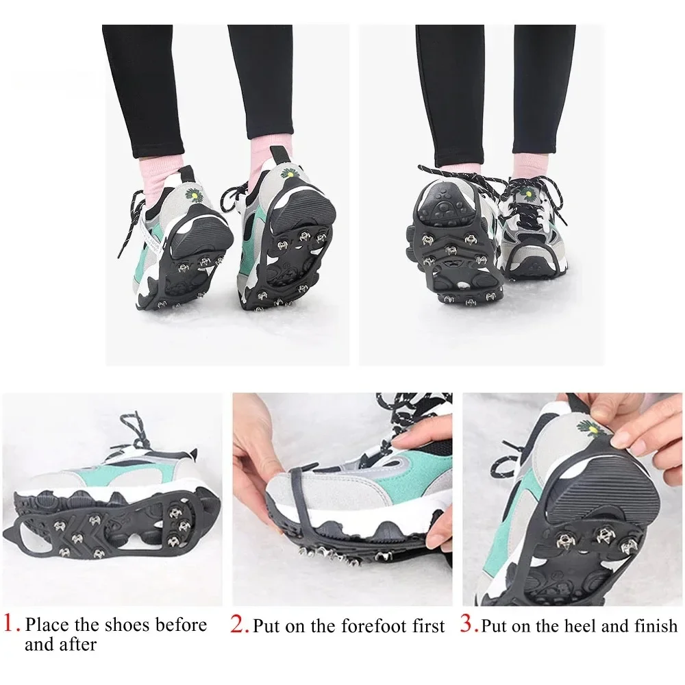 Crampons coordonnants pour chaussures, pince à glace, couvre-chaussures, extérieur, randonnée, escalade, neige sur glace, hiver, 8 dents