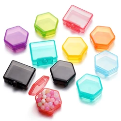 Mini caja de almacenamiento de plástico, organizador Multicolor cuadrado para collar, pendientes, anillos, cajas de embalaje de joyería DIY, contenedor de almacenamiento