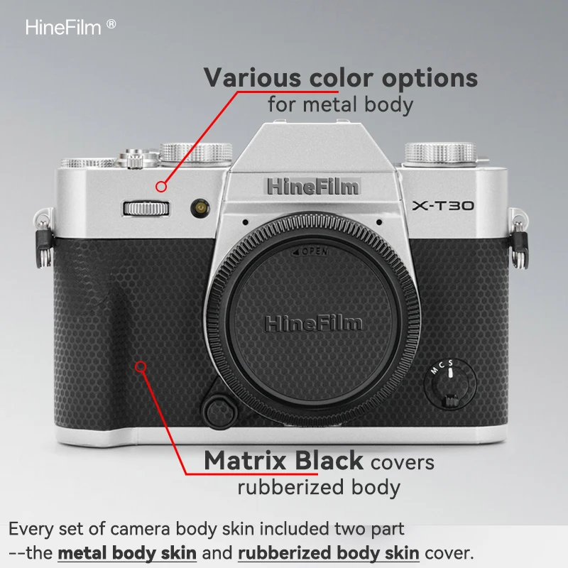 Hinefilm Skin for Fuji XT30III Camera Sticker xt30 III Decal Skin for Fujifilm X-T30 III Camera Protective Wrap Cover - Detail 1