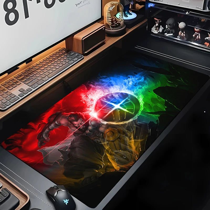 Large Game League of Legends Mouse Pad Gamer Cabinet Keyboard Deskmat Cartoon Arcane Gaming Accessories Computer Jinx Mousepad