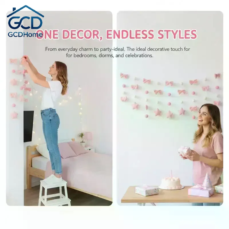 Pink Fluffy Heart Hanging Ornaments 26Pcs Soft Plush Decor with Free Strings for Proposal Wedding Valentine's Day Decoration