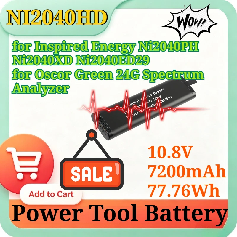 10.8V 7200mAh 77.76Wh Replacement Battery for Inspired Energy NI2040A22 NI2040HD NI2040AG NI2040JD29, Li-ion Smart Battery Pack