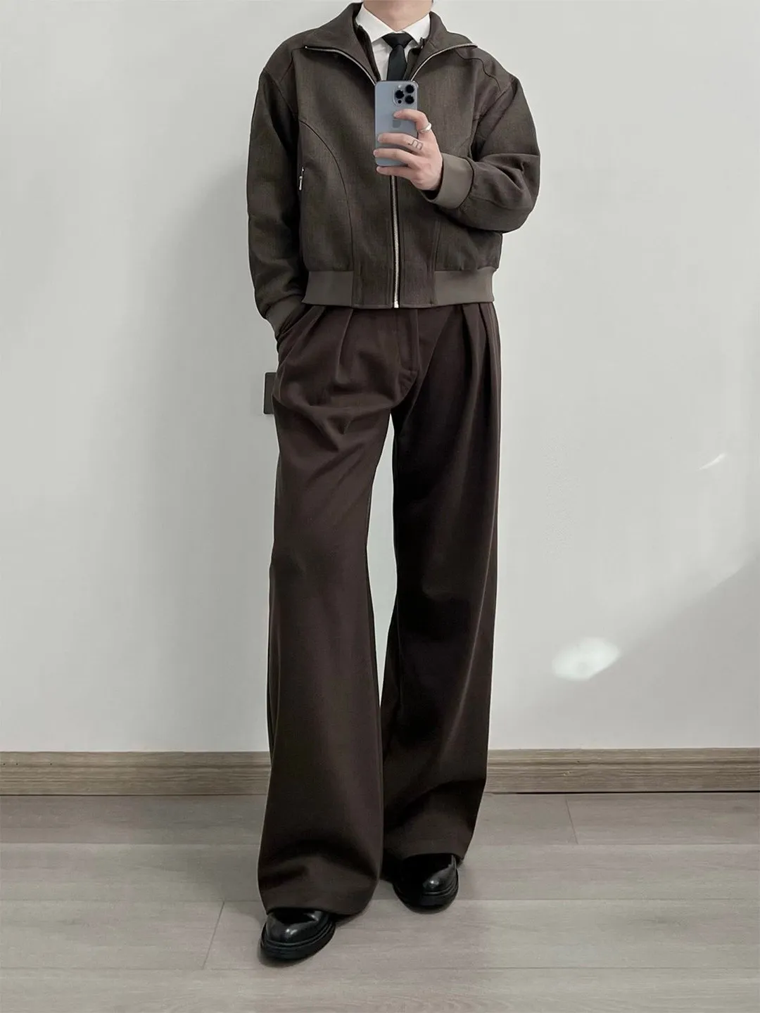 

Double Pleat A-Line Wide Leg Straight Cut Trousers Men Women Spring New Sle Casual Comfortable Double Pleat Trousers