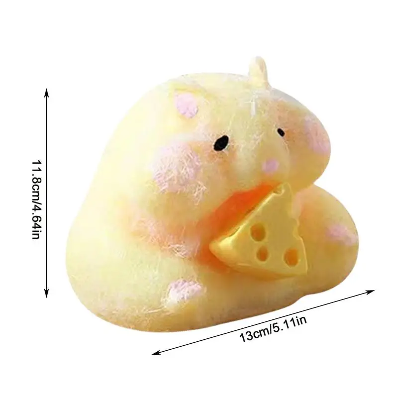 Hamster Squeeze Toy Home Decoration Accessories Taba Squishy Toy Hand Relax miniature with Cheese Stress Release Hand Relax Toys