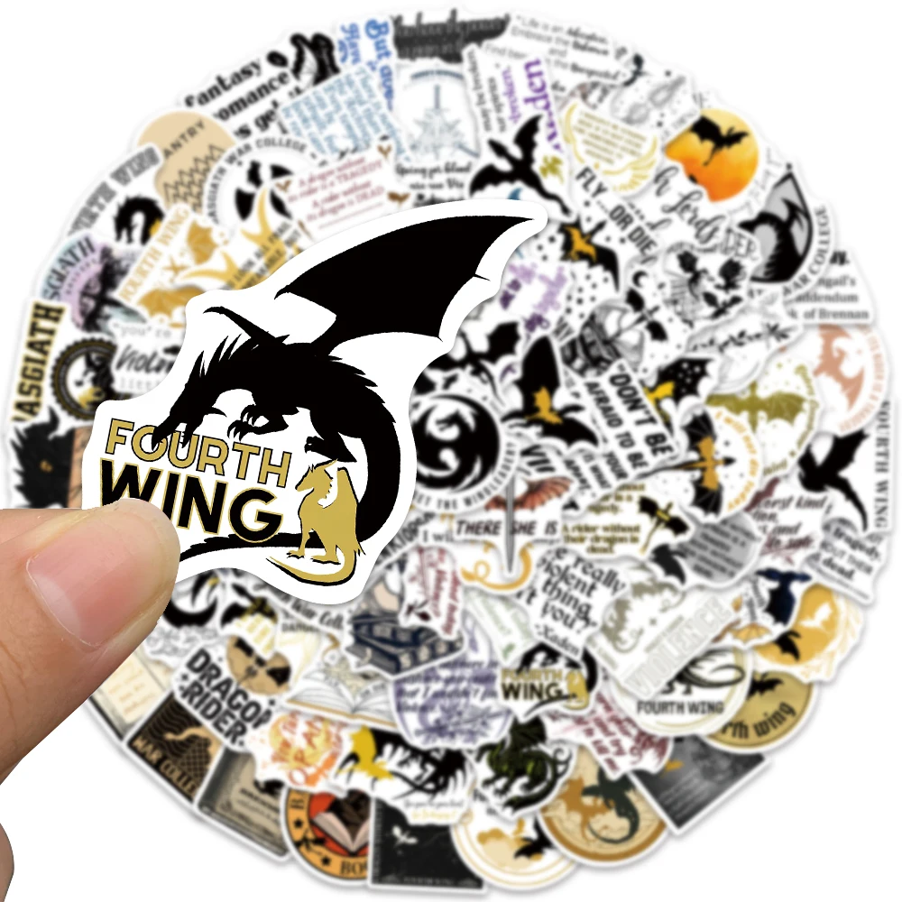 50/100PCS Fourth Wing Fantasy Cartoon Stickers Decals Diary Kindle Skateboard Guitar Suitcase Freezer Graffiti Cool Sticker Gift