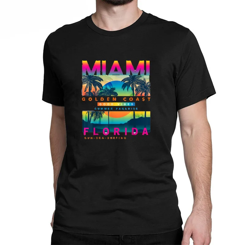 T-Shirt Coloré pour Homme, Vêtement de Miami, Floride, Sunrise, Nouvelle Collection