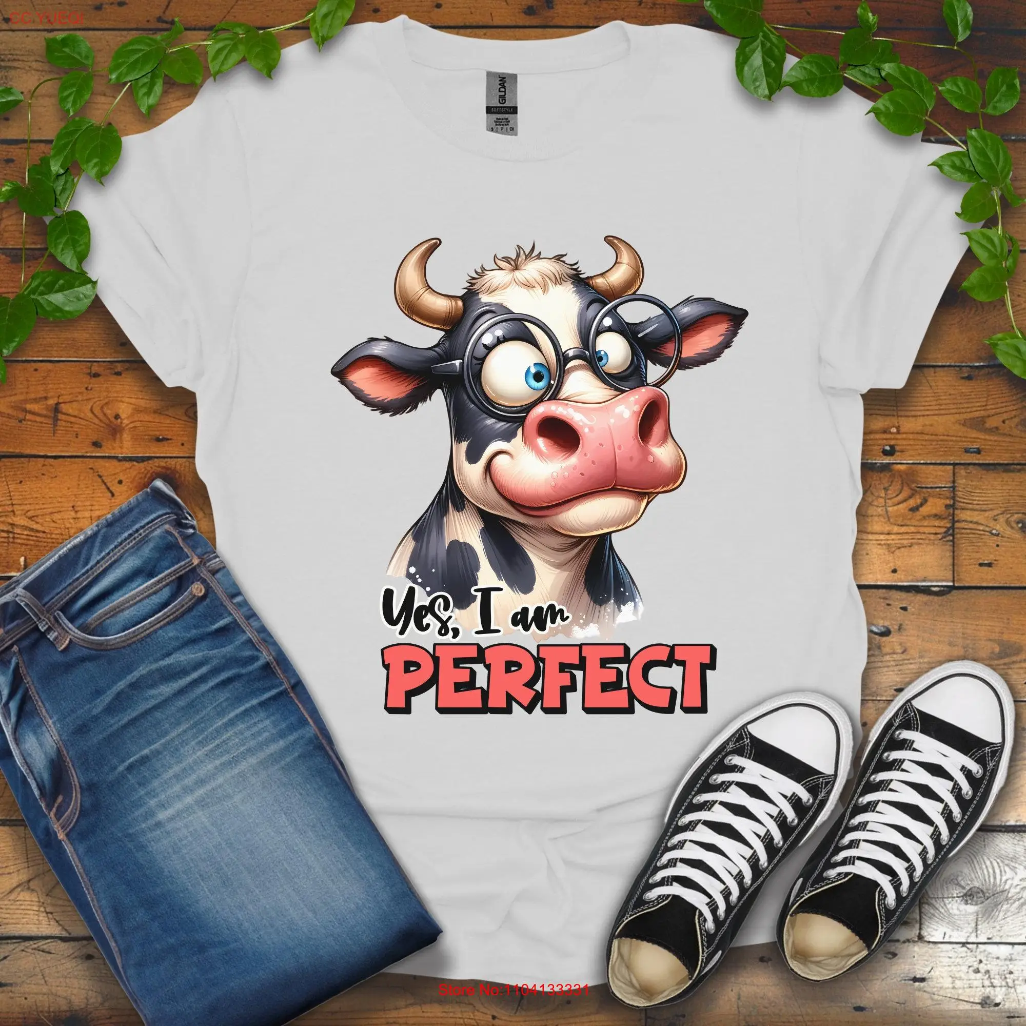 

I Am PerfecT T Shirt Daisy Cow Sarcastic Animal Humorous Lover Top Cute Farm Funny long or short sleeves