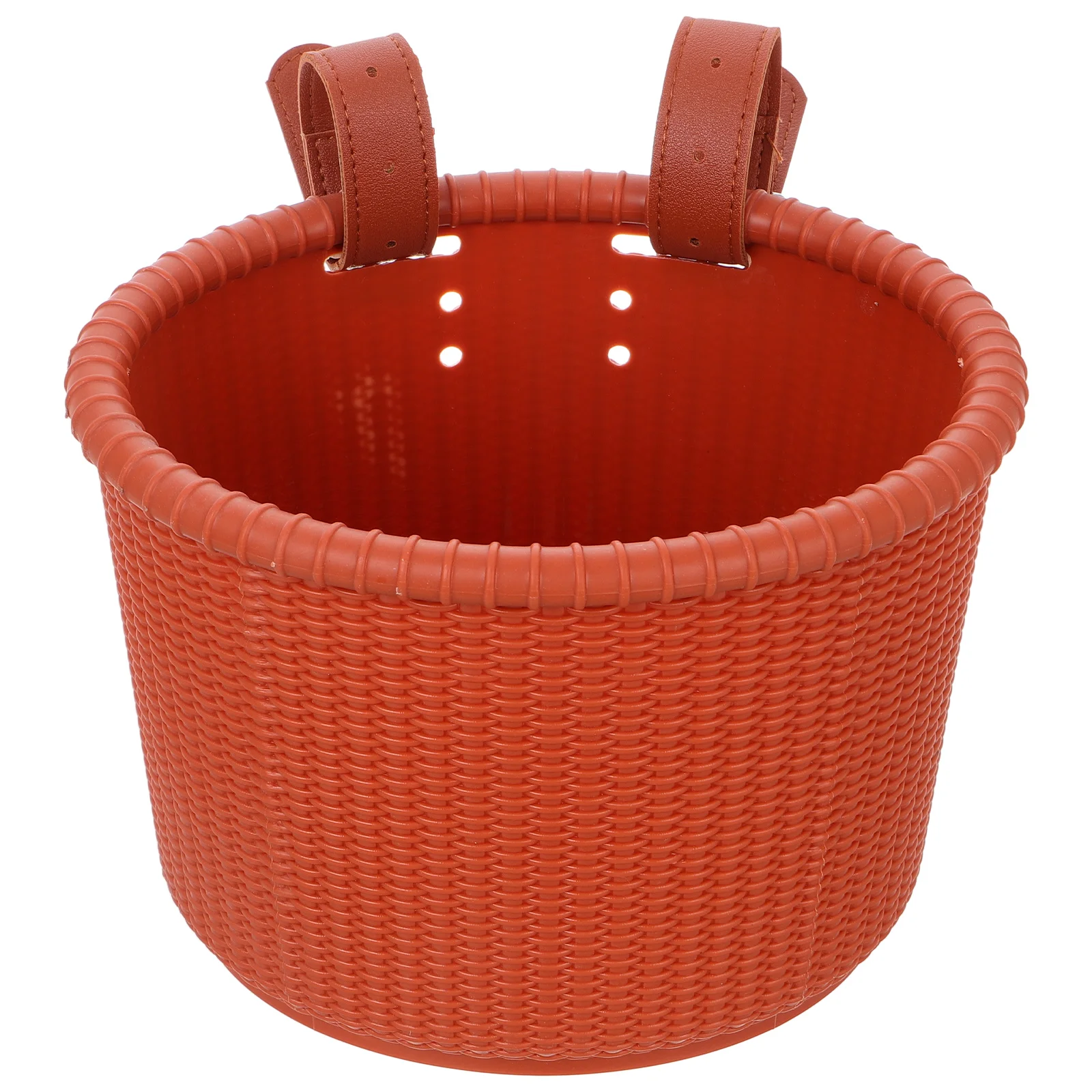 

's Bicycle Basket Bike Cycling Storage Part Scooter Front Container Brown Plastic