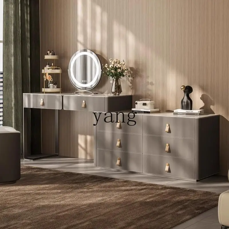 LMM light luxury modern simple bedroom corner storage cabinet master bedroom solid wood rock slab dressing table