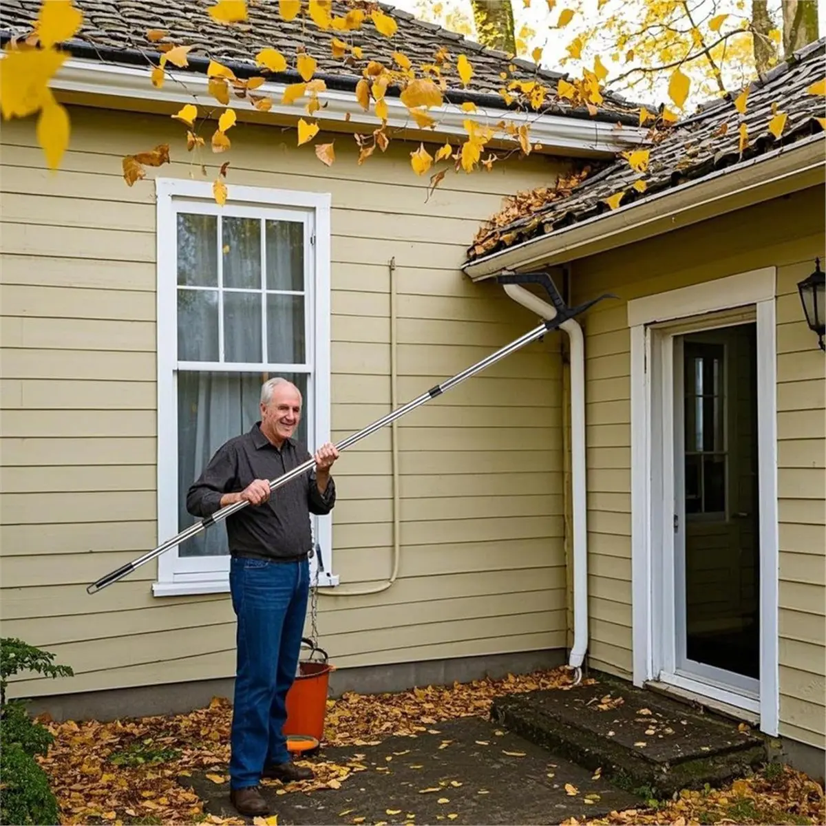 2026 New Multi-Functional Gutter Cleaning Tool Set with Adjustable Length and Dual Brush Heads