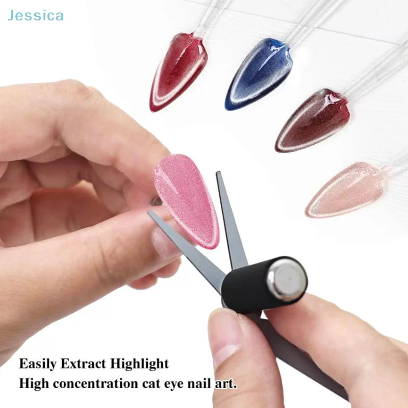 ♥Dual Ended French Cat Eye Magnet Tool Y-Shaped Plate Magnetic Auxiliary Tool Gel Polish Magnet Rod Tool