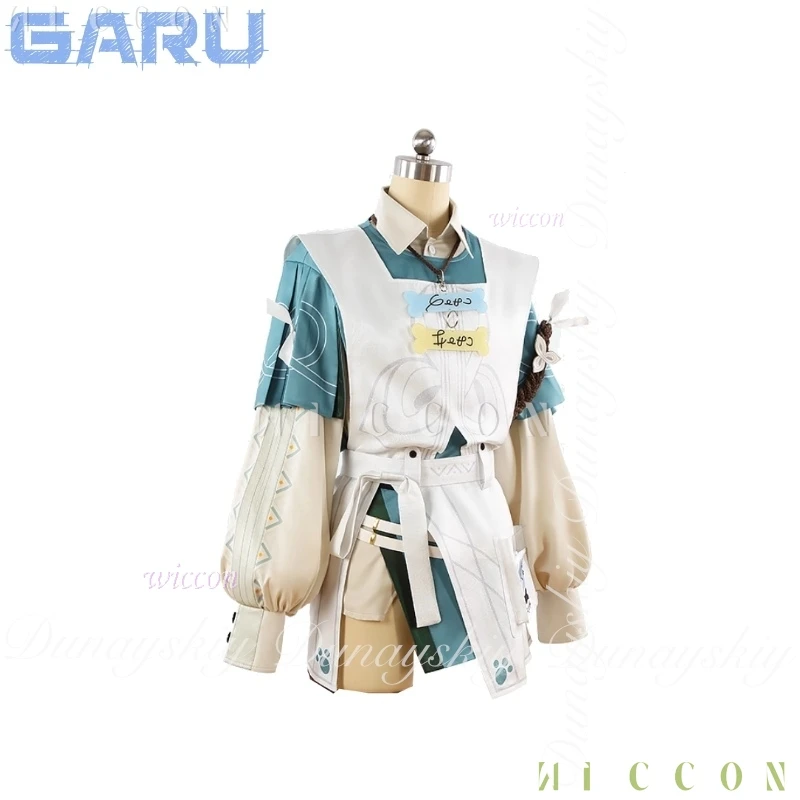 هالوين كرنفال لعبة Garu تأثيري الإنسان مثل الذئب شيطان براون شعر مستعار قصير disfraz الأخضر الأبيض ممرضة الزي تأثيري حلي Se