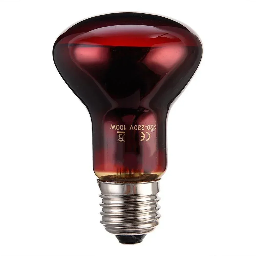 Lámpara de calefacción roja anfibia UVA de 220V, 25/40/50/60/75/100W, lámpara infrarroja, accesorios de bombilla de vidrio para Reptiles, serpiente,