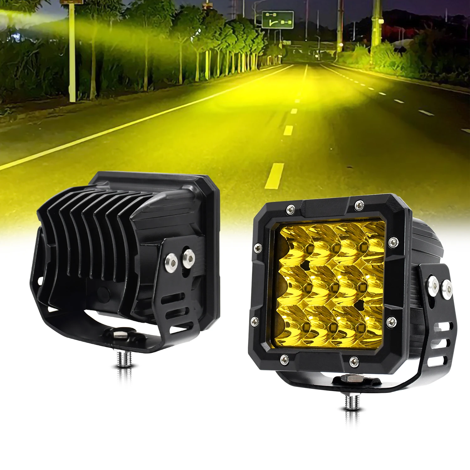 1XSuper Bright LED Work lights 100W 12000LM Offroad Fog Light for Truck SUV Boat 5