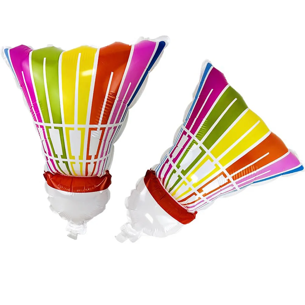 Sports Party Decorations Badminton Shuttlecocks Foil Balloon 2D 25*30cm Badminton Balloon for Outdoor Indoor Party Decorations