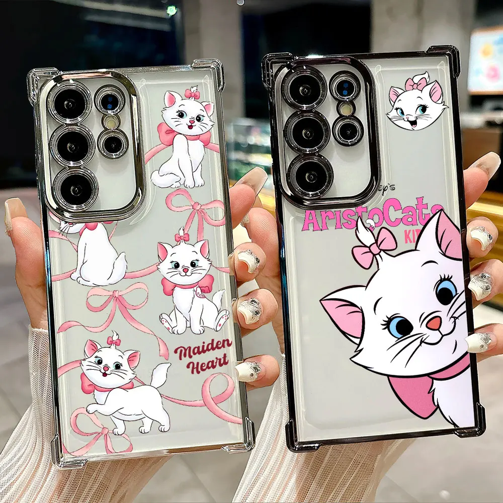 

Lovely Marie Cat Silicon Case For Samsung Galaxy S26 S25 S26Ultra Edge S24 S23 S22 Plus S21 Ultra FE Soft Shockproof Phone Cover