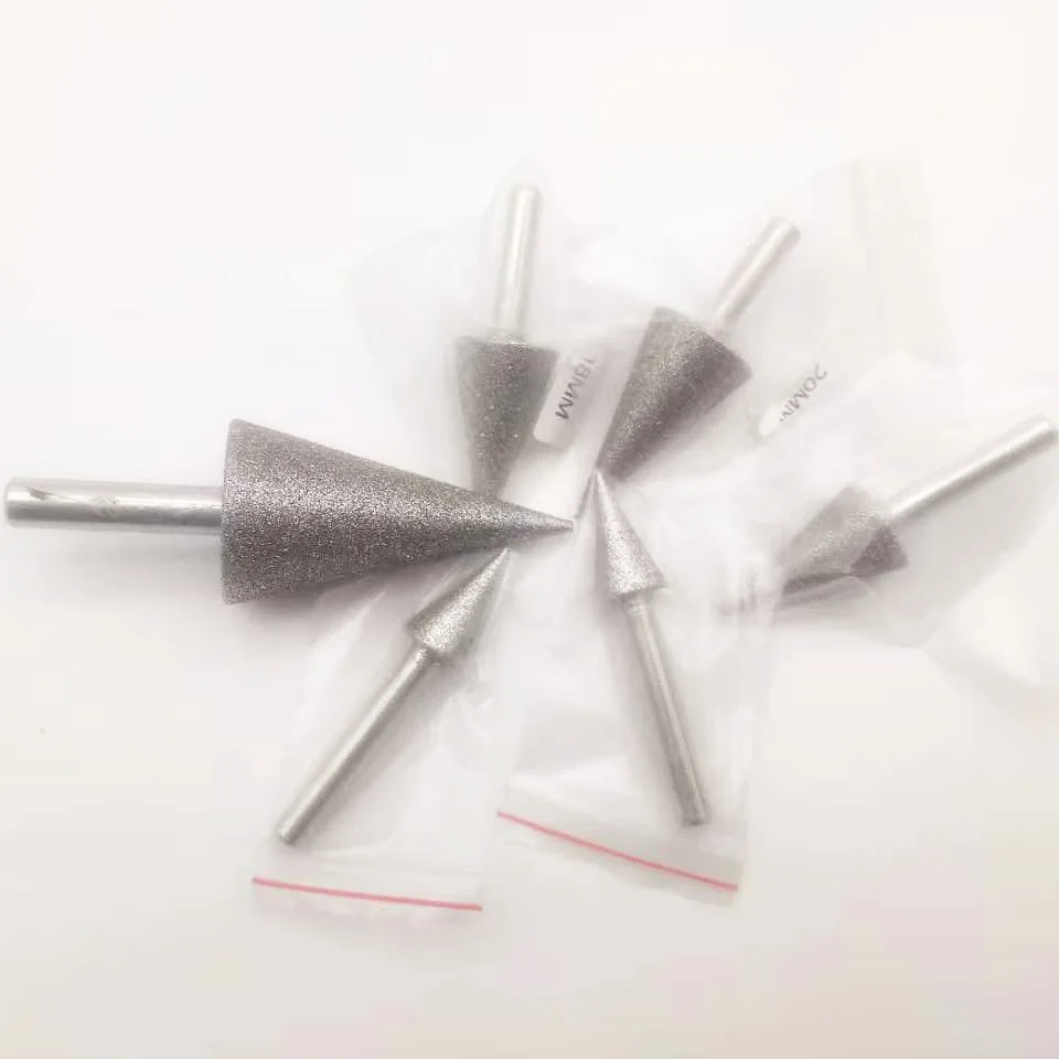 30 Degree Diamond Grinding Point Conical Burr 80Grit for Stone Metal Working Peeling Point Tool