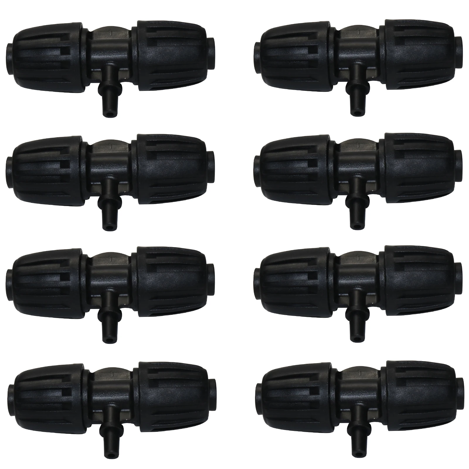 20Pcs 16mm to 4/7mm Tubing Connector Garden Flower Irrigation Water Adapter 6-Ways PE Tubing to 1/4'' Micro Hose Connector Joint