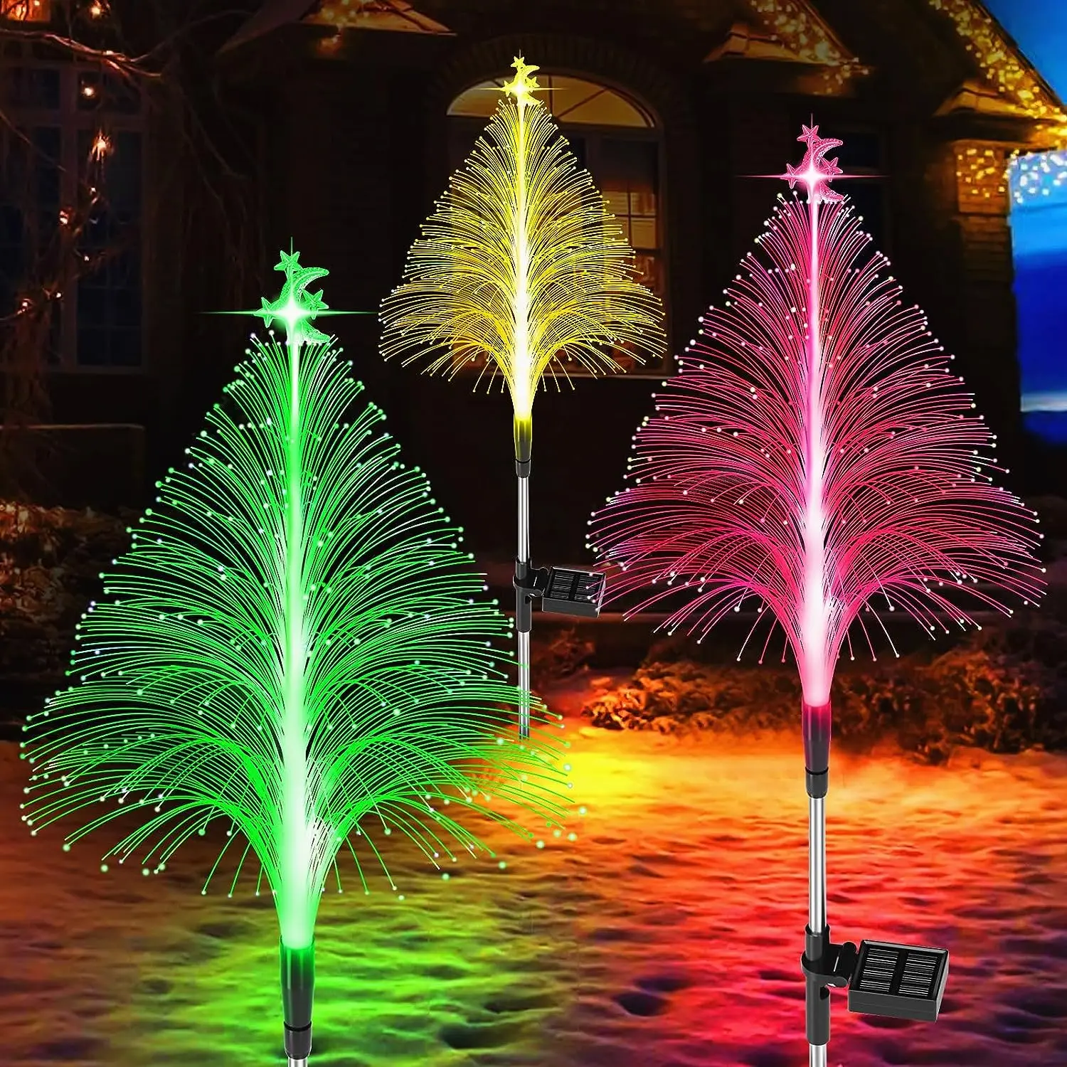 

Solar Fiber optic Christmas lights Jellyfish lights Outdoor waterproof led landscape decoration garden atmosphere lights