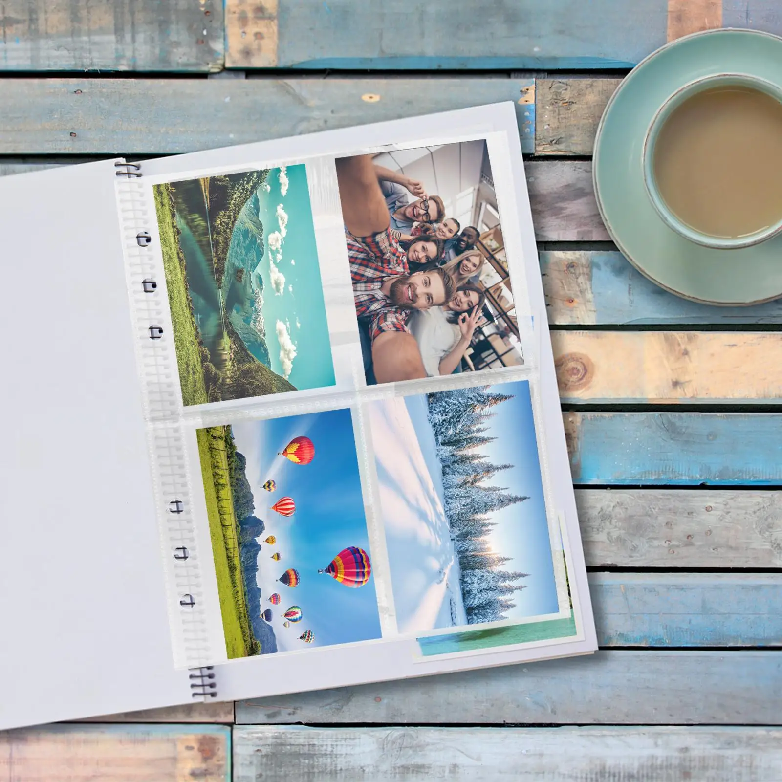 3 Books 6 Holes A5 Single sided 1 2 4 Grids PP Loose leaf Core Transparent Photo Album Pages Card Sleeves Postcard Sleeves