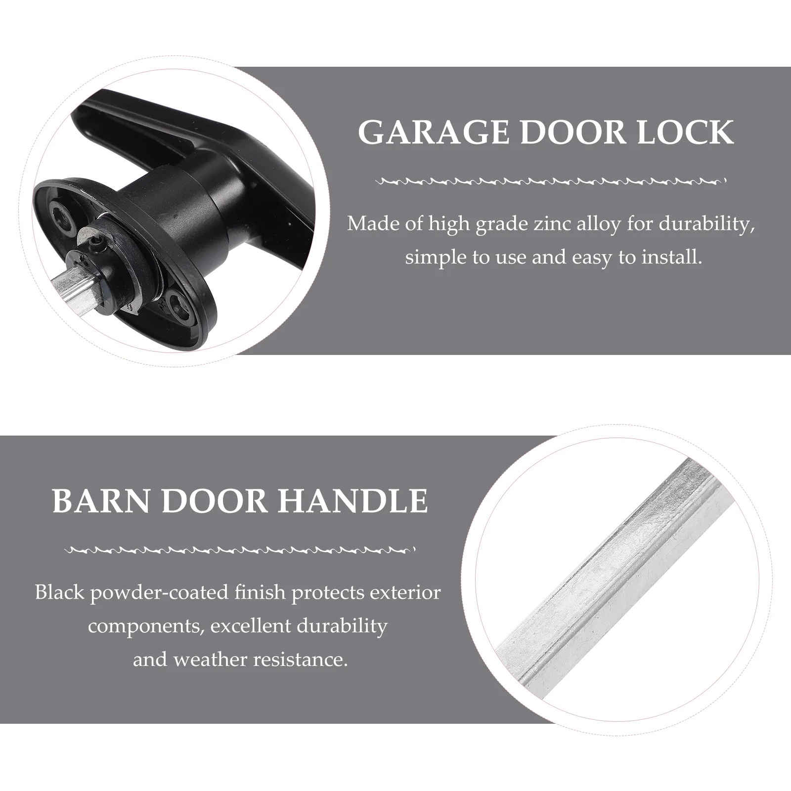 Garage Door Lock Kit Handle Shed Hardware Zinc Alloy Universal Locking T-Handle