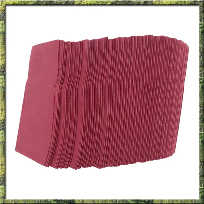 

A63P Top 50PCS Disposable Dinner Napkins With Built-In Flatware Pocket,Prefolded Cloth Like Paper Napkins For Wedding Party Red