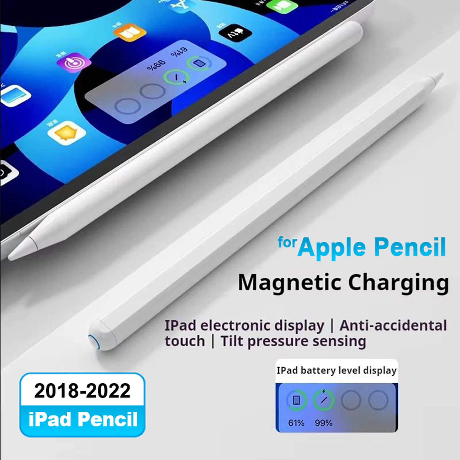 

Стилус GITFOS для iPad 2018-2022 с активным карандашом с быстрой зарядкой и функцией ладони для iPad mini 6 Air 4/5 Pro 11/12,9 дюйма, 6/5/4