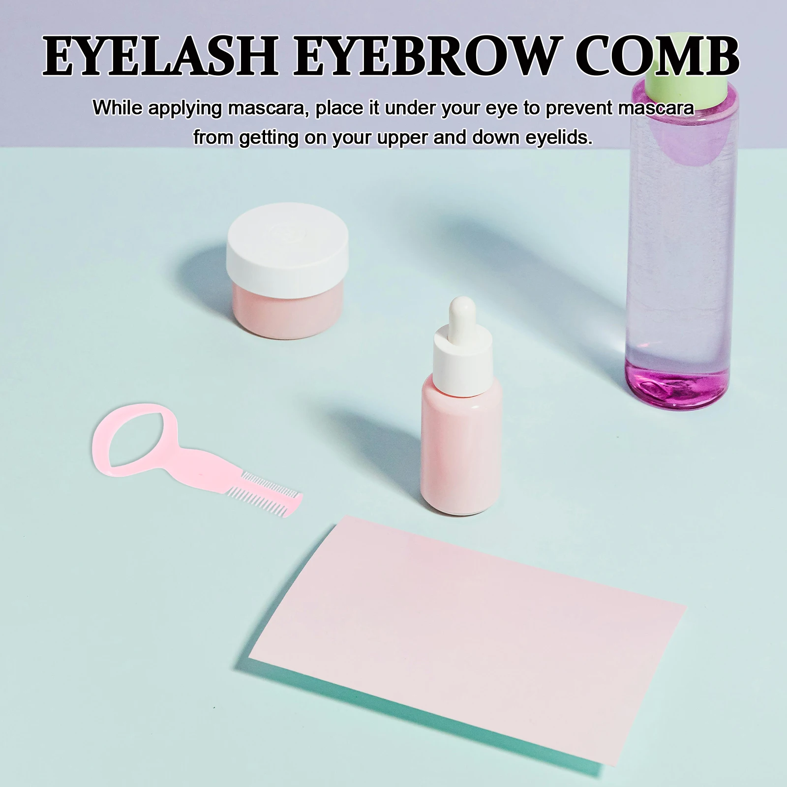 

3 pcs 3 in 1 Eyelash Comb Mascara Applicator Guard Tool Hard Plastic Under Eye Protector for Eyelash Eyebrow Grooming