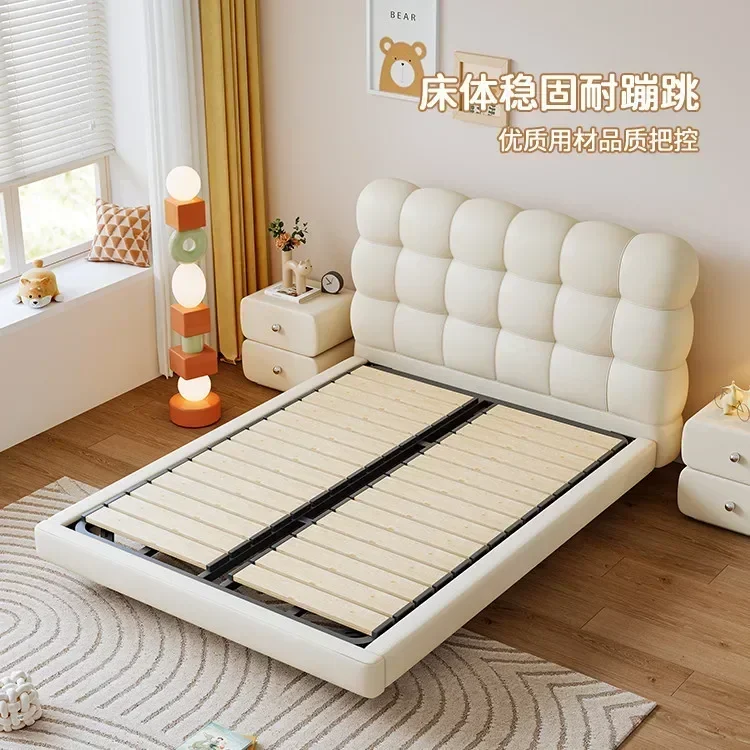 Modern simple girl princess bed girl boy cream wind bedroom household 1.5 meters suspension