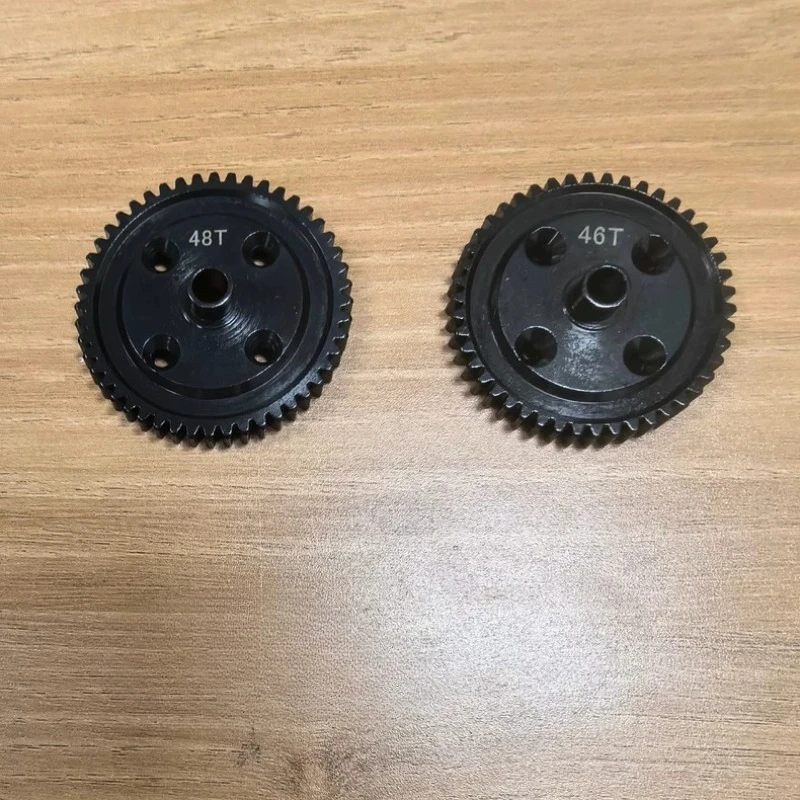 Steel Center Diff Spur Gear 46T 48T for KM 1/7 Rally Car E8082 RC Desert Short Course Truck Upgrade Hop-Up Direct Fit Hardened