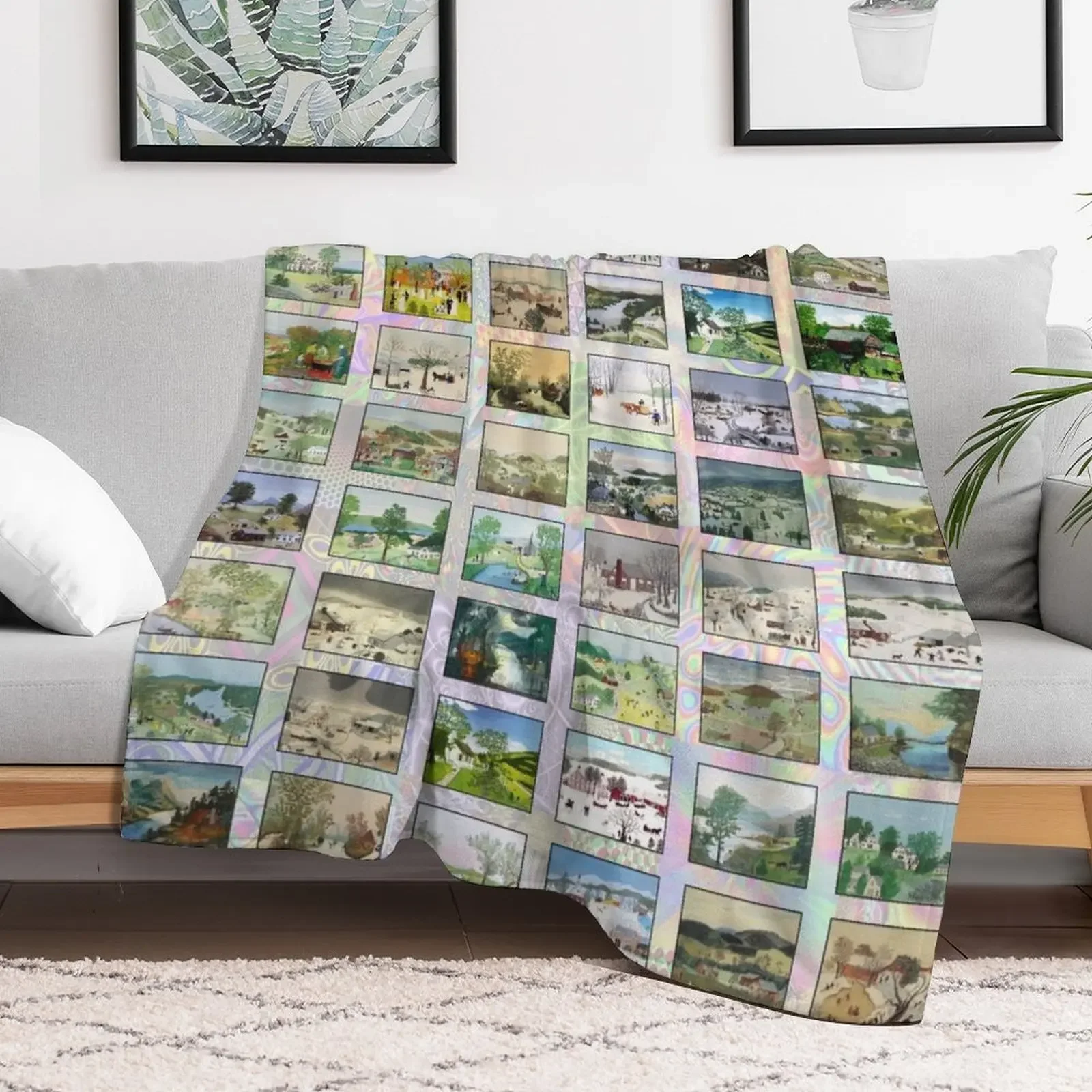 Grandma Moses Throw Blanket Air Conditioner Soft Blanket for Office Home