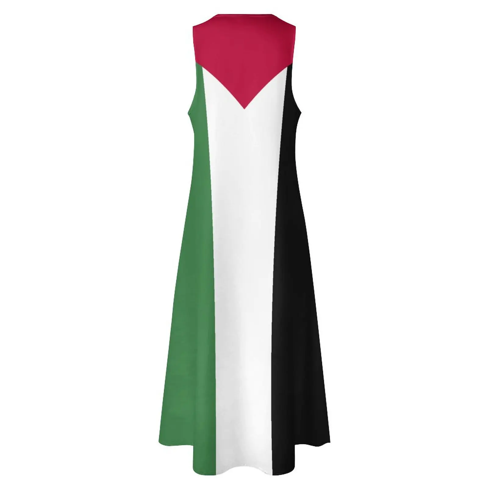 2024 Palestine Flag Long Dress Sealand Women\'s Summer Casual Short Sleeve Fashion Skirts