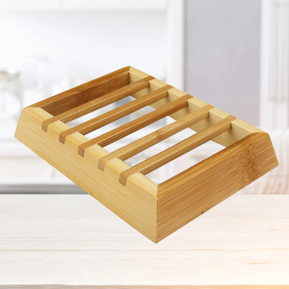 

Bamboo Soap Tray Drainage Rack H Storage ganizer Polished Wooden Storage Container Leak Proof Bathroom ganizer