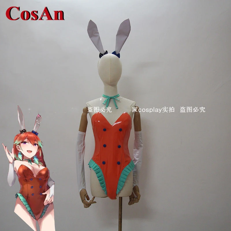 

CosAn Anime VTuber Hololive Takanashi Kiara Cosplay Costume Sweet Bunny Girl Uniform Activity Party Role Play Clothing