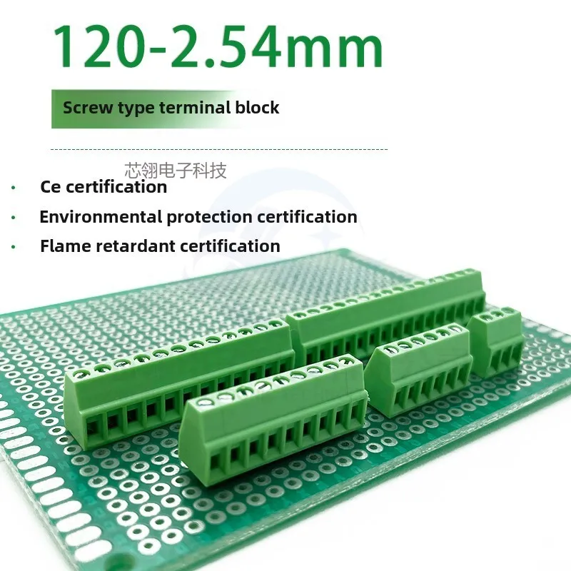

JM/120-2.54 MM/128-2.54 MM Screw type PCB solder plate terminal small pitch 2.54 copper 2P