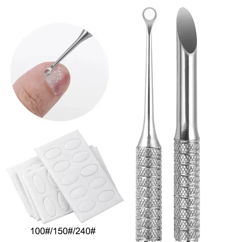 

Nail Double-ended Use Circle Beveled Head Cuticle Pusher Remover Stainless Steel Nails Files Manicure Sticks Tool Nail Art Tool