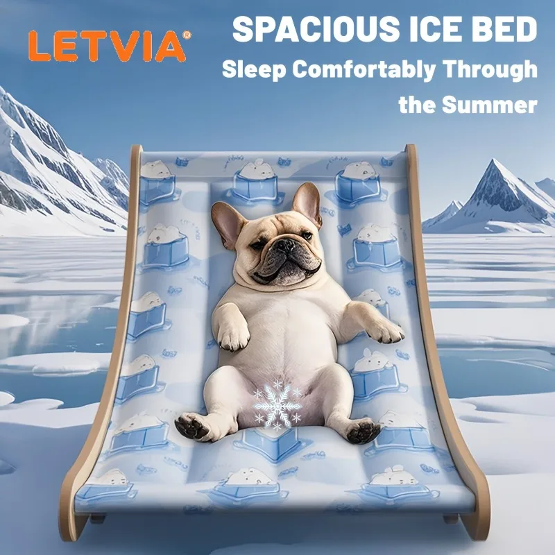

LETVIA Summer Pet Cooling Reclining Chair Portable Cats Dogs Cooling Bed with Removable Cushion Comfortable Cat Sleeping Hammock