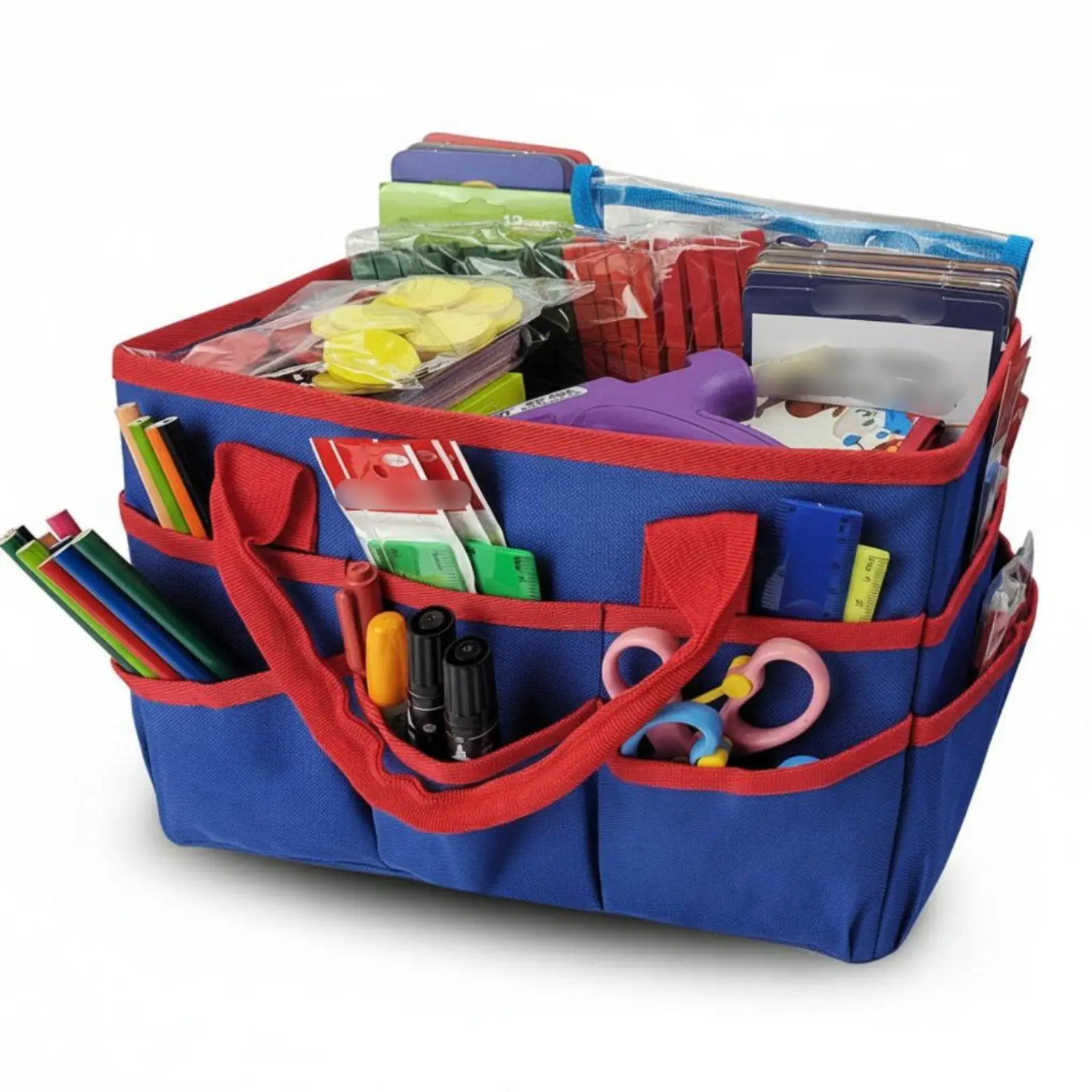 Portable Teacher Bag with 10 Slots Foldable Storage Pouch for Pens Art Supplies Classroom Desk Organizer Box
