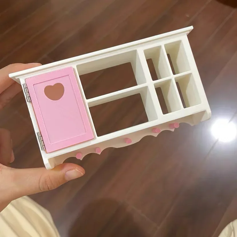 Dollhouse Miniature Color Storage Cabinet Cartoon Hanger Love Wall Cabinet Bjd Doll Living Room Cave Board Nightstand Decoration