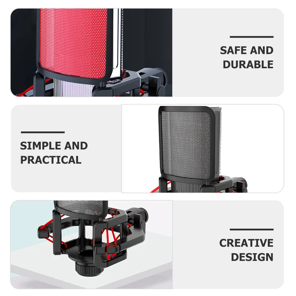 Professional Microphone Anti-Vibration Holder Shield Filter Noise-Proof Mic Cover Sound Absorber Recording Accessories