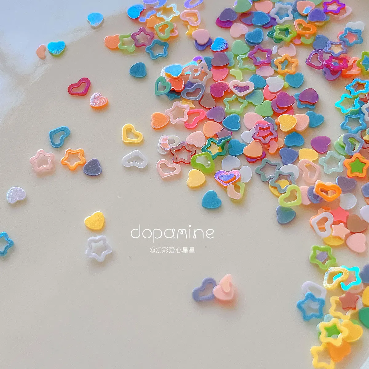 カラフルな中空五芒星愛のハート韓国グリッターパウダースパンコール蝶月超薄型ネイルアートアクセサリー装飾