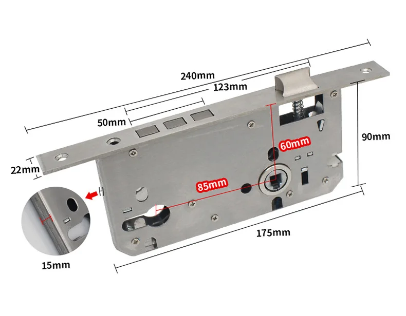 Broken Bridge Aluminum Alloy Single Point Door Lock Body for Household Courtyard Broken Bridge Lock Body Type 85