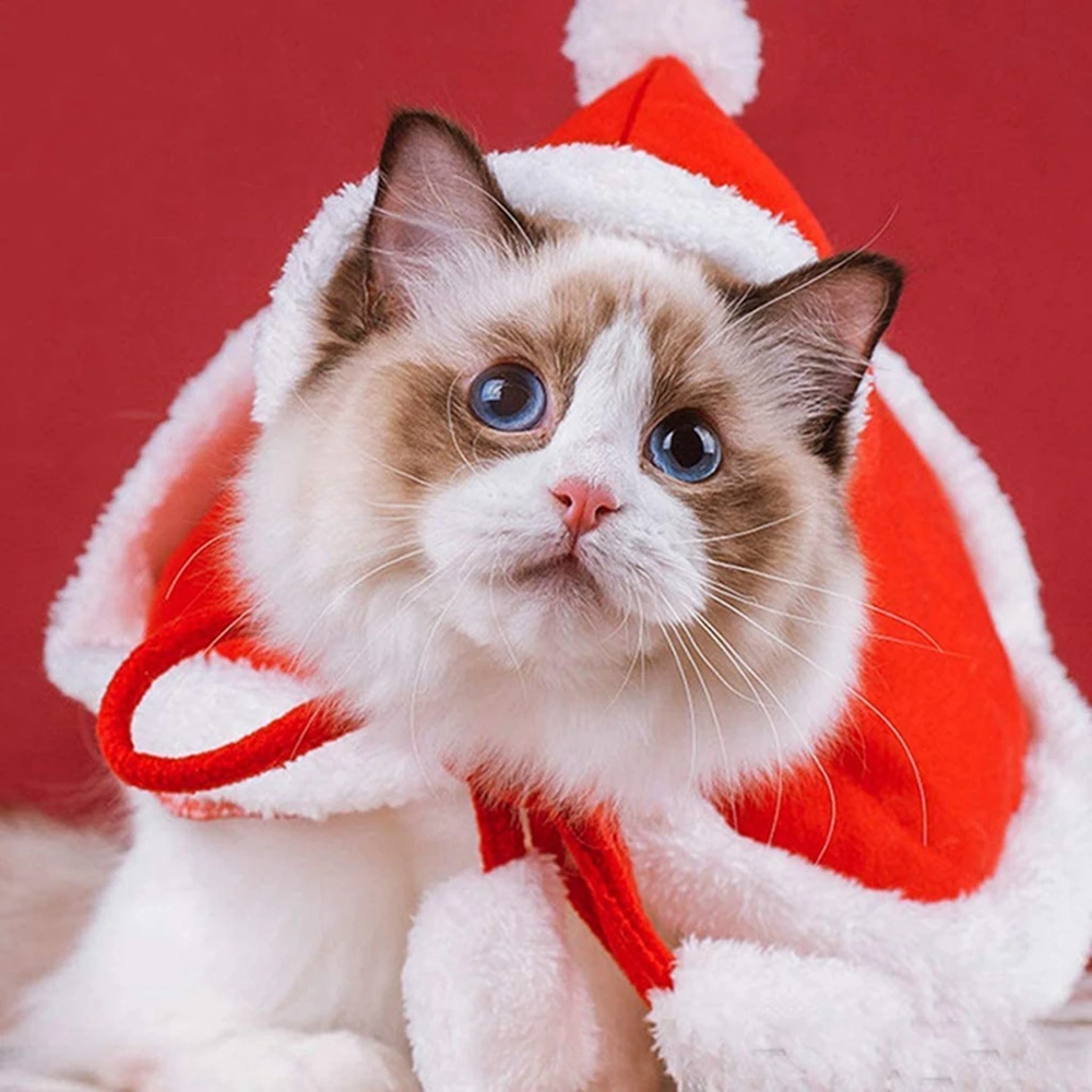 Pet Christmas Clothing Dogs Transformation Cloak Cosplay Costume Autumn Winter Warm Adjustable Cats Fashion Hoodie Accessories