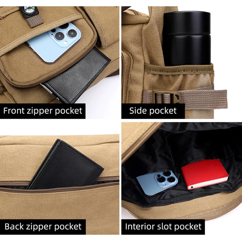 Herren Messenger Bag Casual Laptop Umhängetaschen Reise Business Aktentasche Pack Outdoor Wandern Handtasche Große Vintage Schultasche