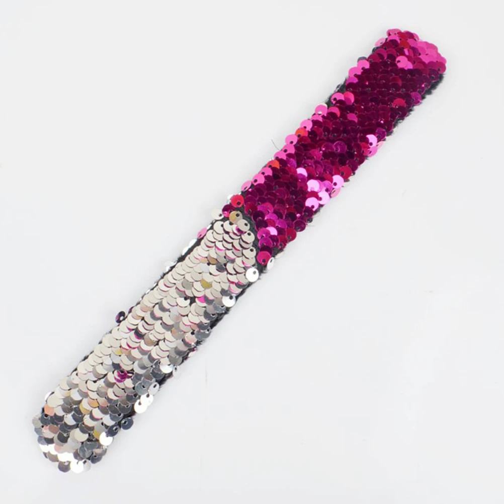 

10 Pcs Pat Ring Bracelet Shining Slap Bracelets Sequins Dazzling Color