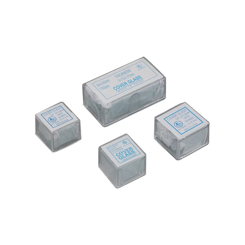 IKEME 100 pz Copri Microscopio Quadrato In Vetro 18x18 20x20 22x22 24x24mm Spessore 0.13-0.17mm Per Microscopio Coperturelip Vetrini Lab