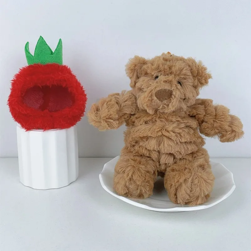 かわいいクマのぬいぐるみキーホルダー付き、楽しい動物バックパックペンダントおもちゃ、車のキーリングデコレーション、かわいいぬいぐるみ、子供のクリスマスプレゼント