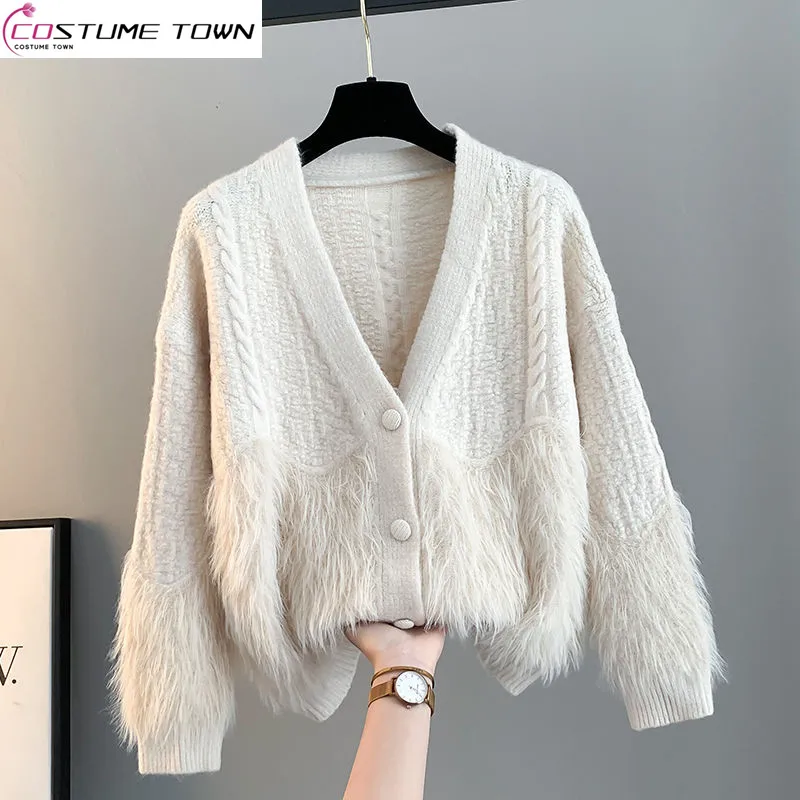 Spring and Autumn New Korean Edition Age Reducing Knitted Cardigan Sweater Fashion Casual Elegant Women's Top