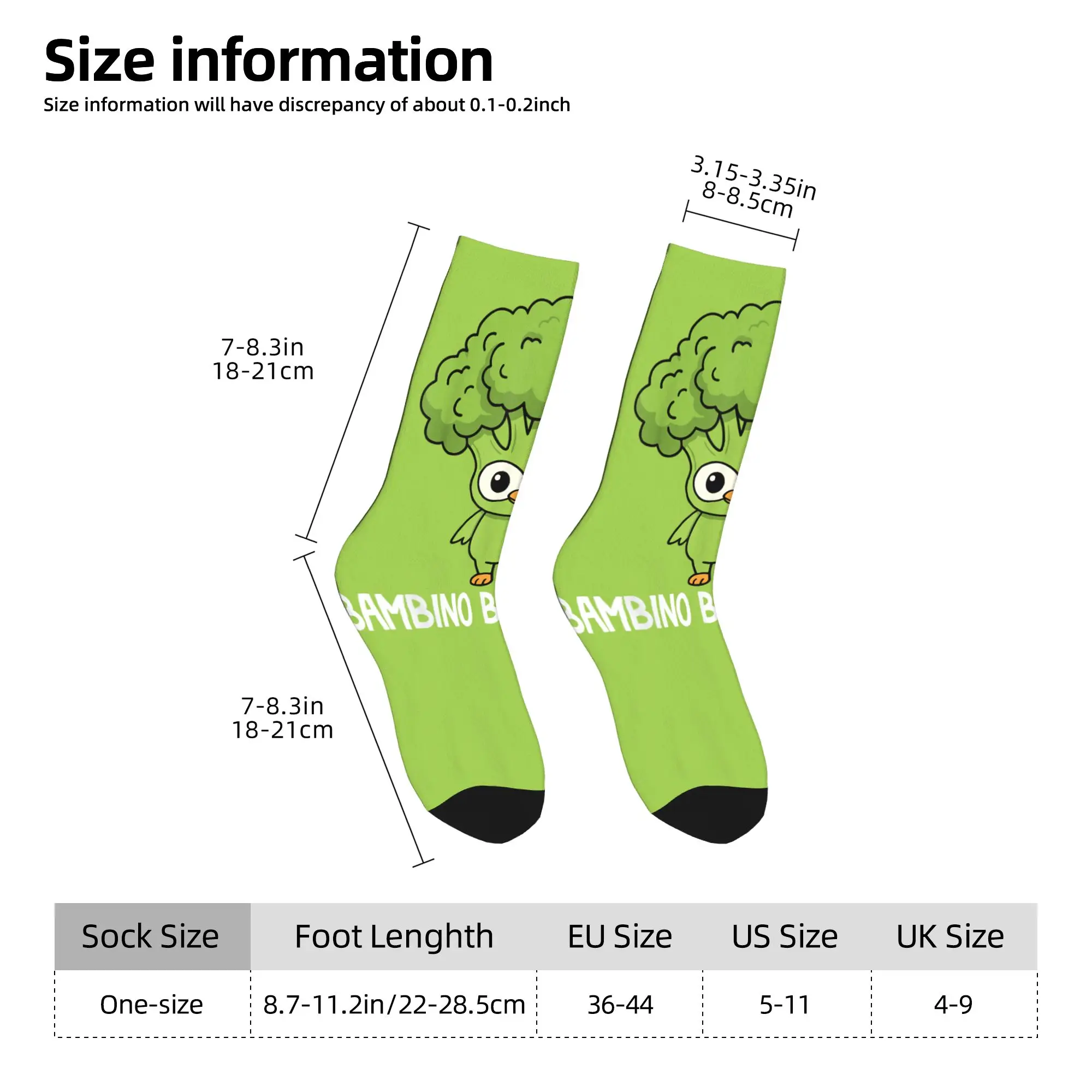 شخصيات Brainrot الإيطالية Bambino Broccolino الجوارب الكورية جوارب الرجال الدافئة لينة في الهواء الطلق الجوارب الخريف المطبوعة عدم الانزلاق الجوارب