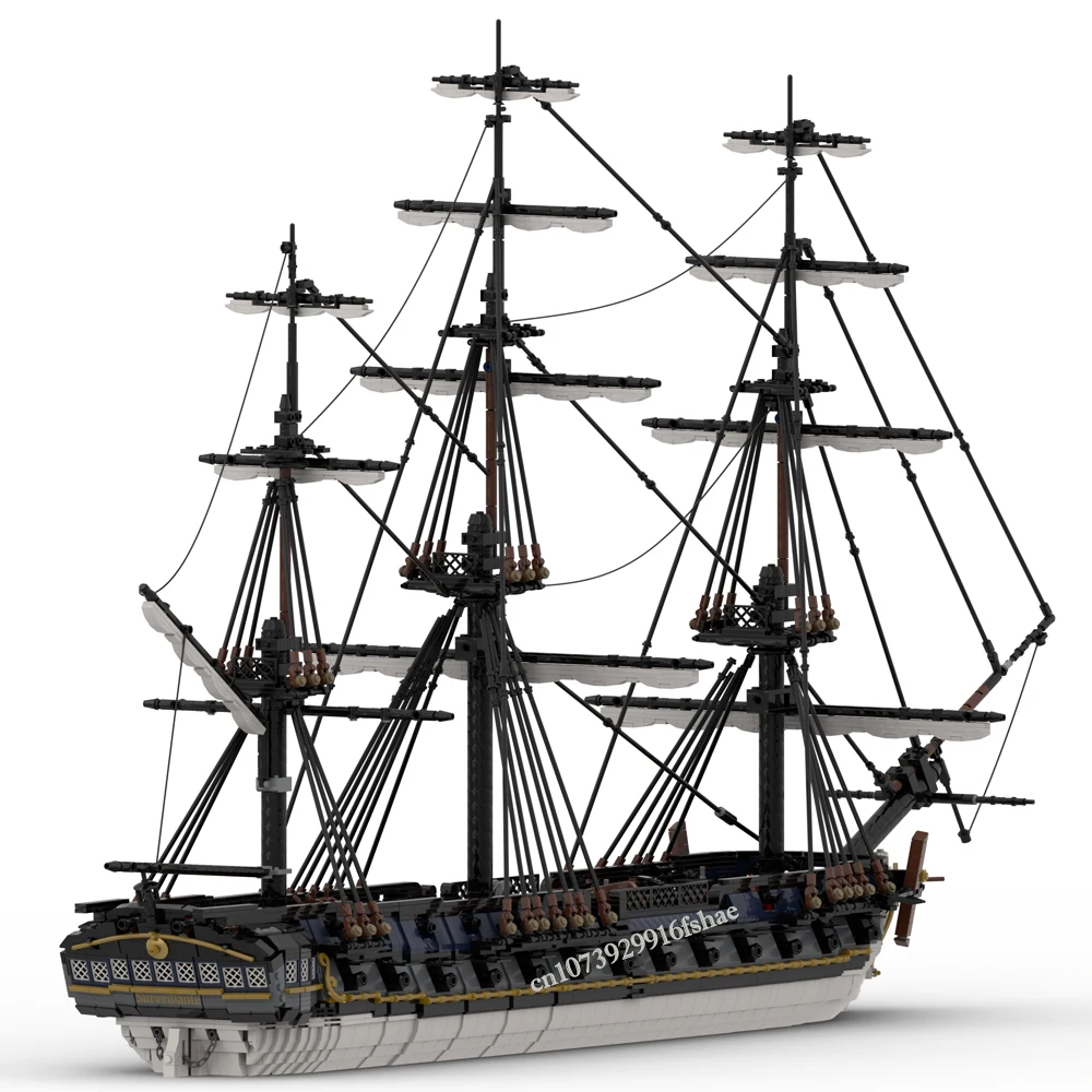 7273PCS MOC European Medieval Frigate Surveillante French 44-gun frigate DIY creative ideas warship childToy Gift buildingblocks